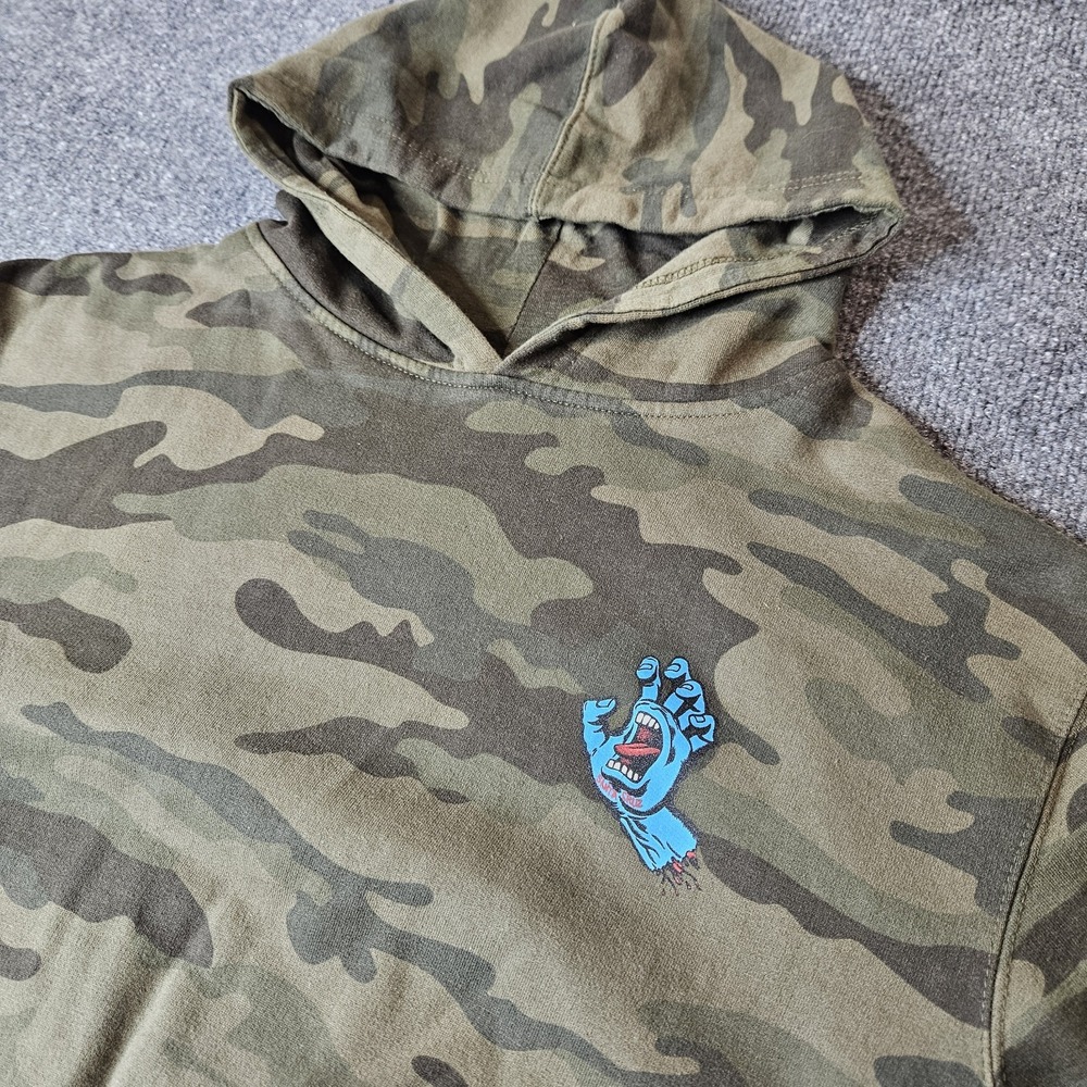 Santa Cruz Camo Hoodie Sweatshirt Screaming Hand‎ Graphic Size Small